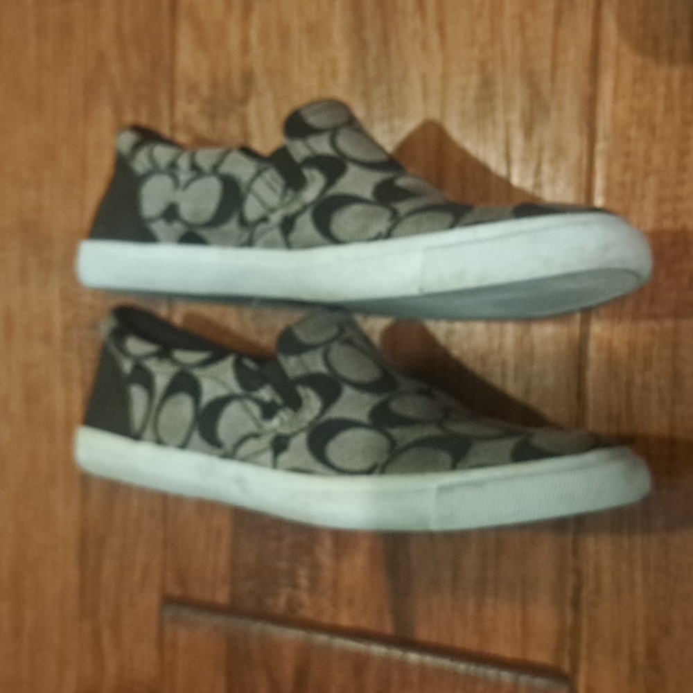 Coach "Allegra" Gray & Black Slip On Sneakers - size 6.5 - Picture 5 of 8
